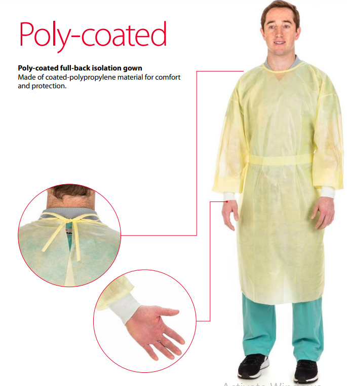 Cardinal Health 7101PG - GOWN, ISO, IMP, YELLOW, KNIT CUFF, XL, 100 EA ...