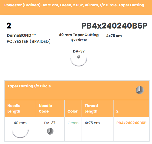 DemeTech's Polyester suture