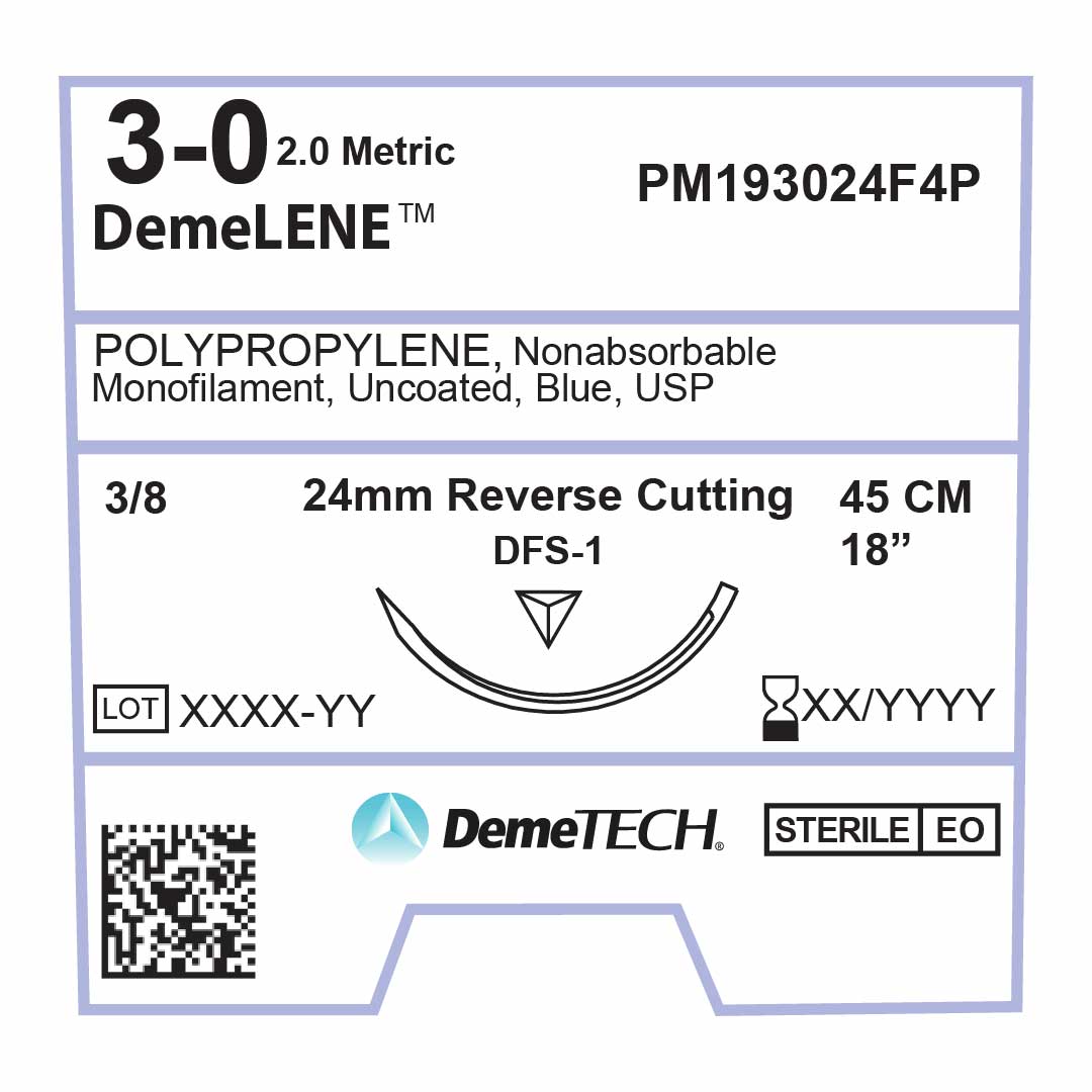 DemeTech PM193024F4P DemeLENE, Polypropylene Suture