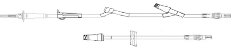 Amsino International MRSA15E-120, Vented/Non-Vented, Roller Clamp, Pre-Pierced Y-Site, MicroClave Clear Needle-Free Y-Site, Rotating Male Luer Lock, Drop-In Ext Set MicroClave Clear Y-Site, Rotating Male Luer Lock