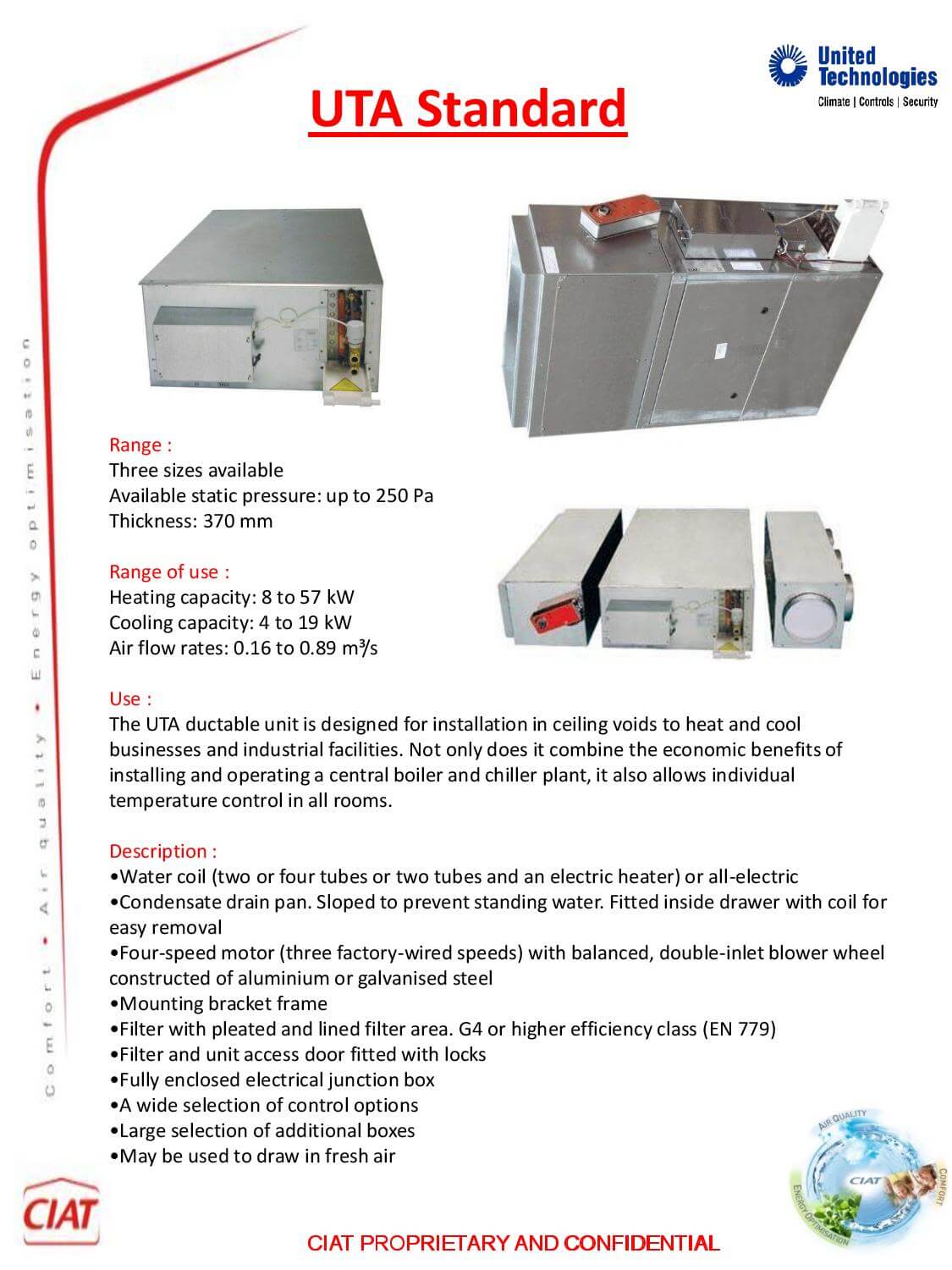 UTA Standard Ducted | CIAT Air Conditioning and Heating