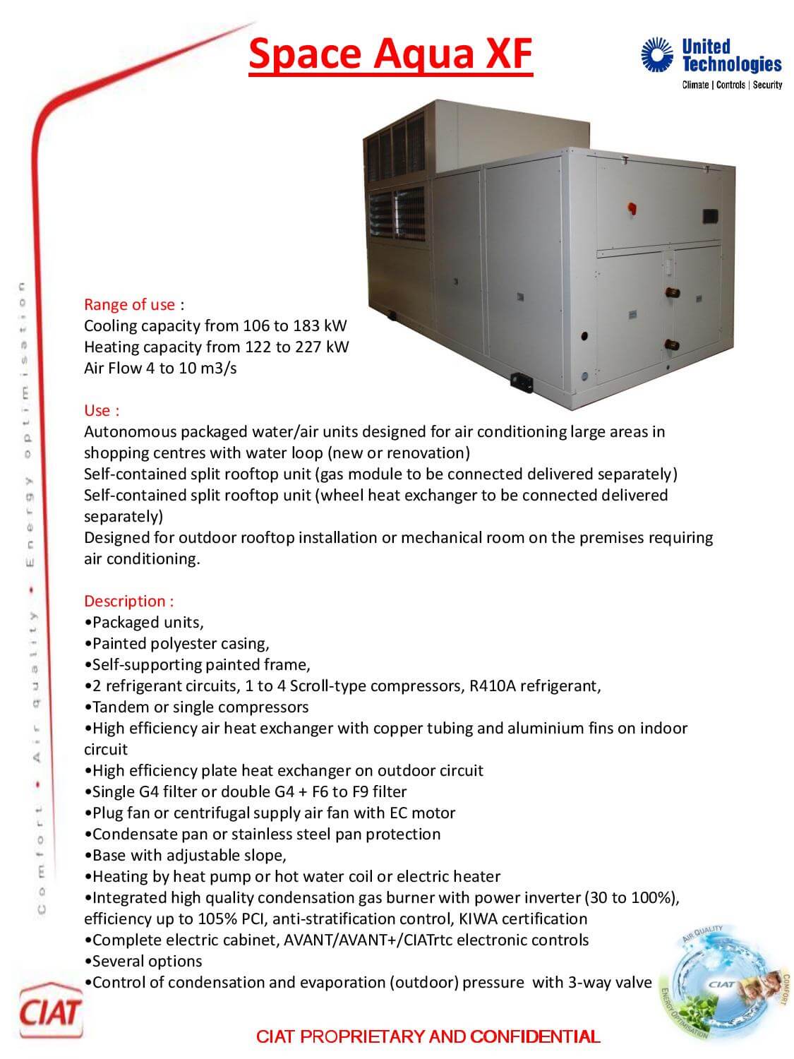 Space Aqua XF CIAT Air Conditioning and Heating