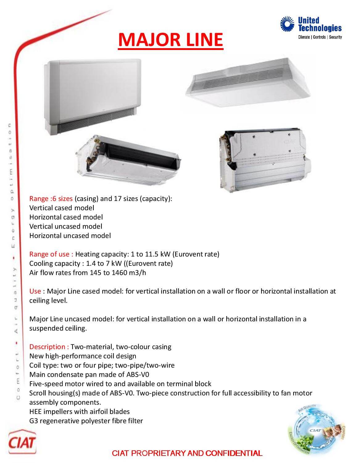 Major Line CIAT Air Conditioning and Heating