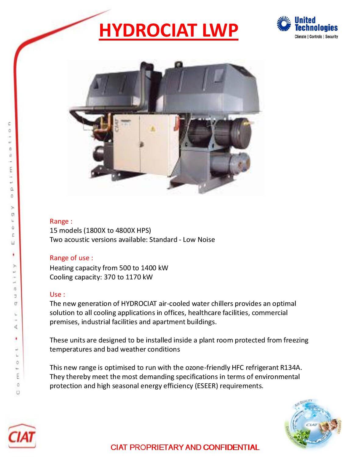 HYDROCIAT LWP CIAT Air Conditioning and Heating