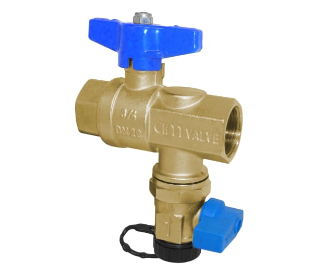 C 630YPLANL KULEVENTIL M/SLAMSAMLER + UTTAPPING CR MESSING