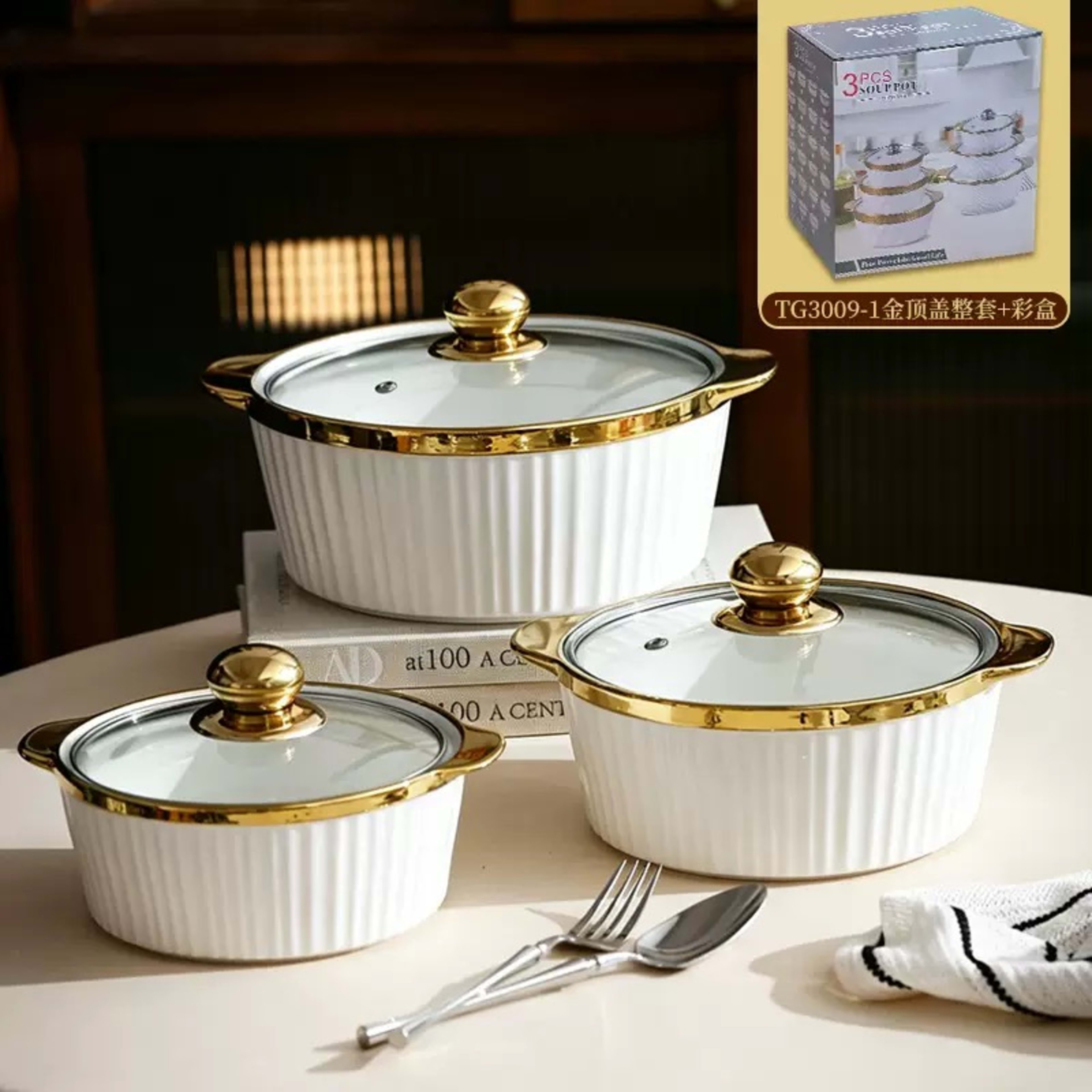 3Pcs Ceramic Bowl