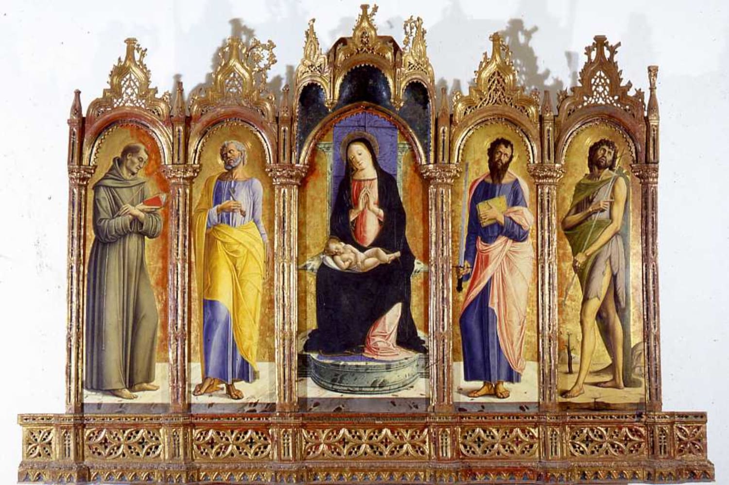 Madonna with Child and Saints Francis, Peter, Paul and John the Baptist (Polyptych of Montefeltrino)