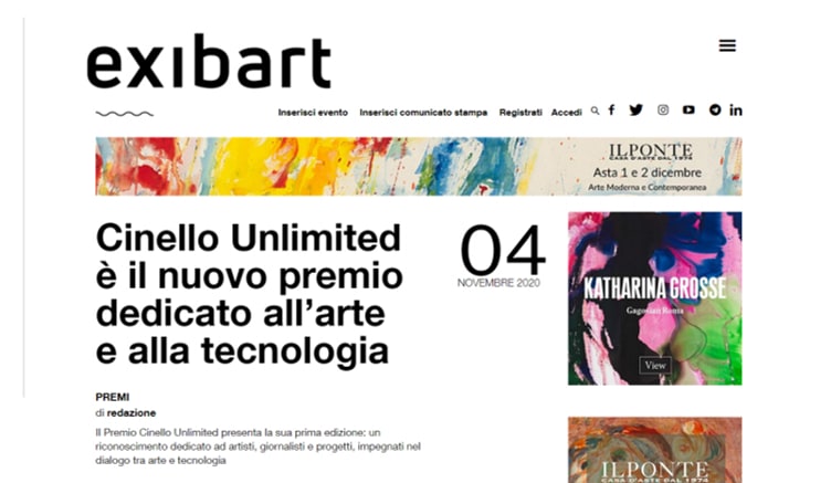 Cinello Unlimited è il nuovo premio dedicato all’arte e alla tecnologia Cinello Unlimited è il nuovo premio dedicato all’arte e alla tecnologia