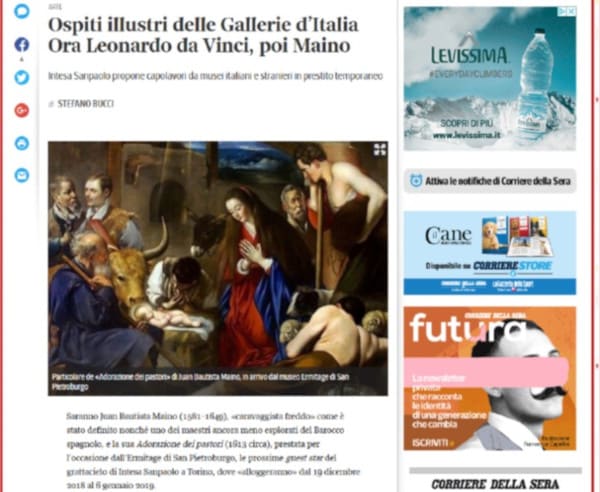 Ospiti illustri delle Gallerie d’Italia. Ora Leonardo da Vinci, poi Maino. Ospiti illustri delle Gallerie d’Italia. Ora Leonardo da Vinci, poi Maino.
