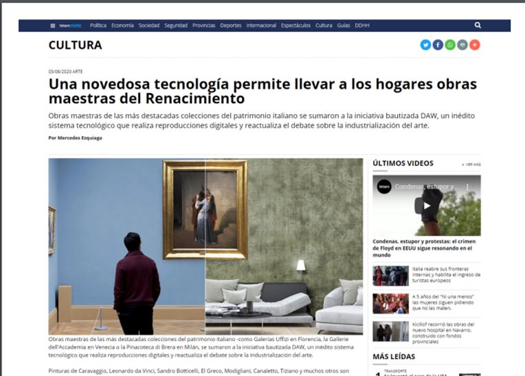 Una novedosa tecnología permite llevar a los hogares obras maestras del Renacimiento Una novedosa tecnología permite llevar a los hogares obras maestras del Renacimiento