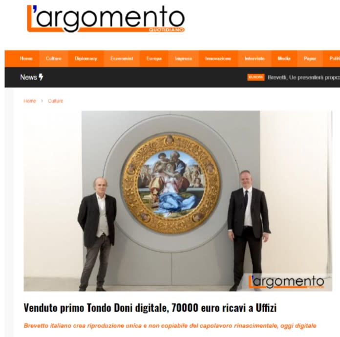 Venduto primo Tondo Doni digitale, 70000 euro ricavi a Uffizi Venduto primo Tondo Doni digitale, 70000 euro ricavi a Uffizi