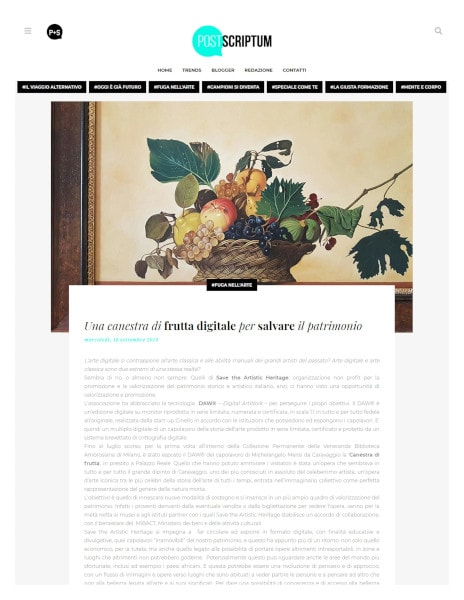 Una canestra di frutta digitale per salvare il patrimonio Una canestra di frutta digitale per salvare il patrimonio