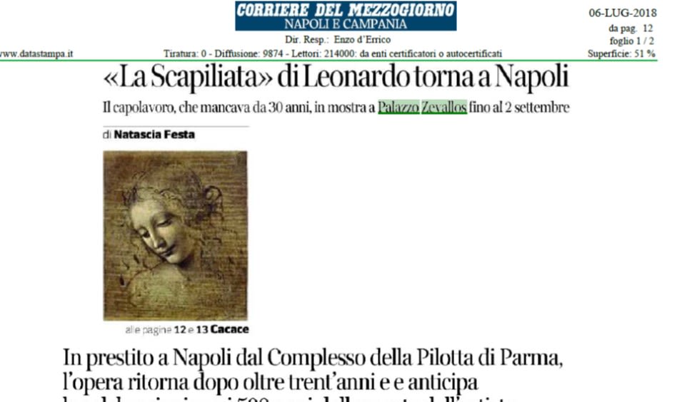 “La Scapiliata” di Leonardo torna a Napoli “La Scapiliata” di Leonardo torna a Napoli