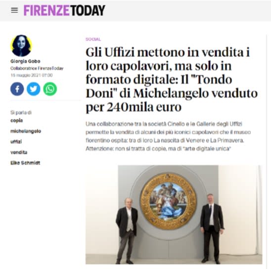 Gli Uffizi mettono in vendita i loro capolavori, ma solo in formato digitale: Il "Tondo Doni" di Michelangelo venduto per 240mila euro Gli Uffizi mettono in vendita i loro capolavori, ma solo in formato digitale: Il "Tondo Doni" di Michelangelo venduto per 240mila euro