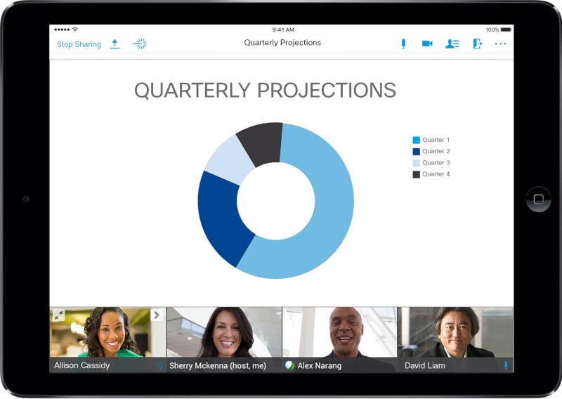 Videokonferenz auf einem Tablet