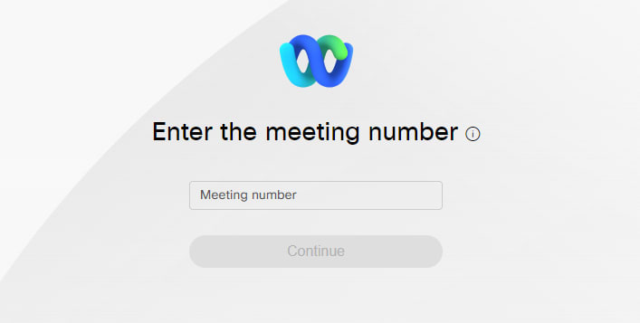 Screenshot: Kennnummer für die Teilnahme am Webex-Meeting eingeben