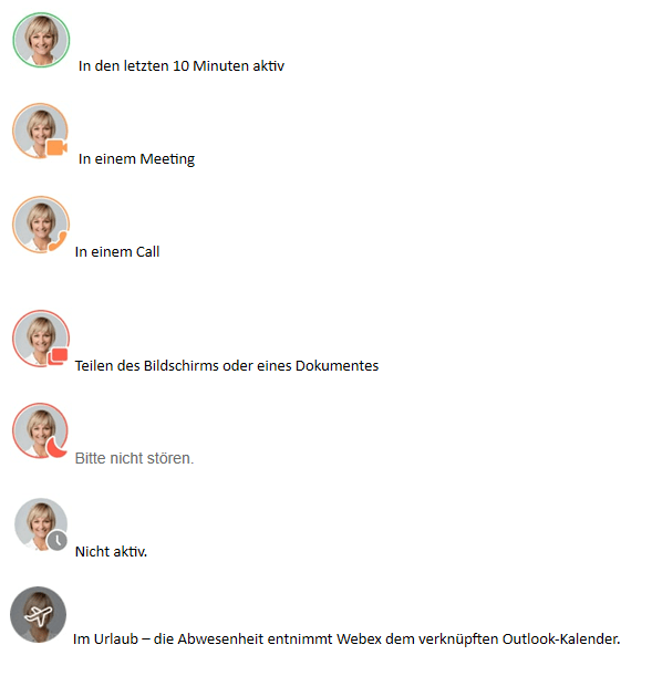 Präsenz-Anzeige von Webex Teams