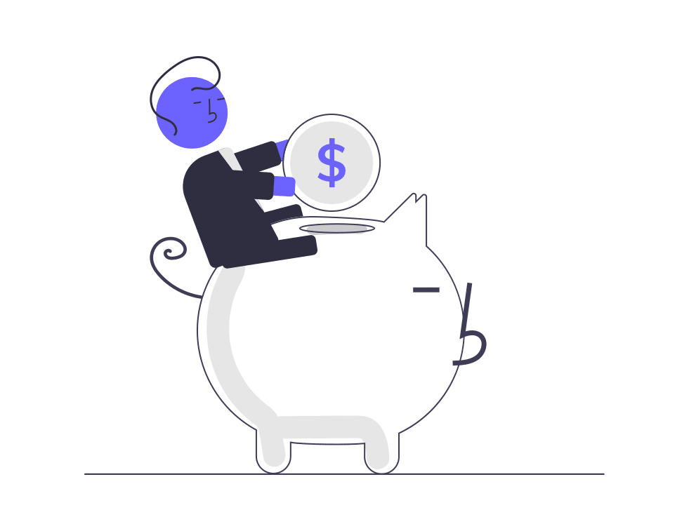 Spardose, in die Geld geworfen wird