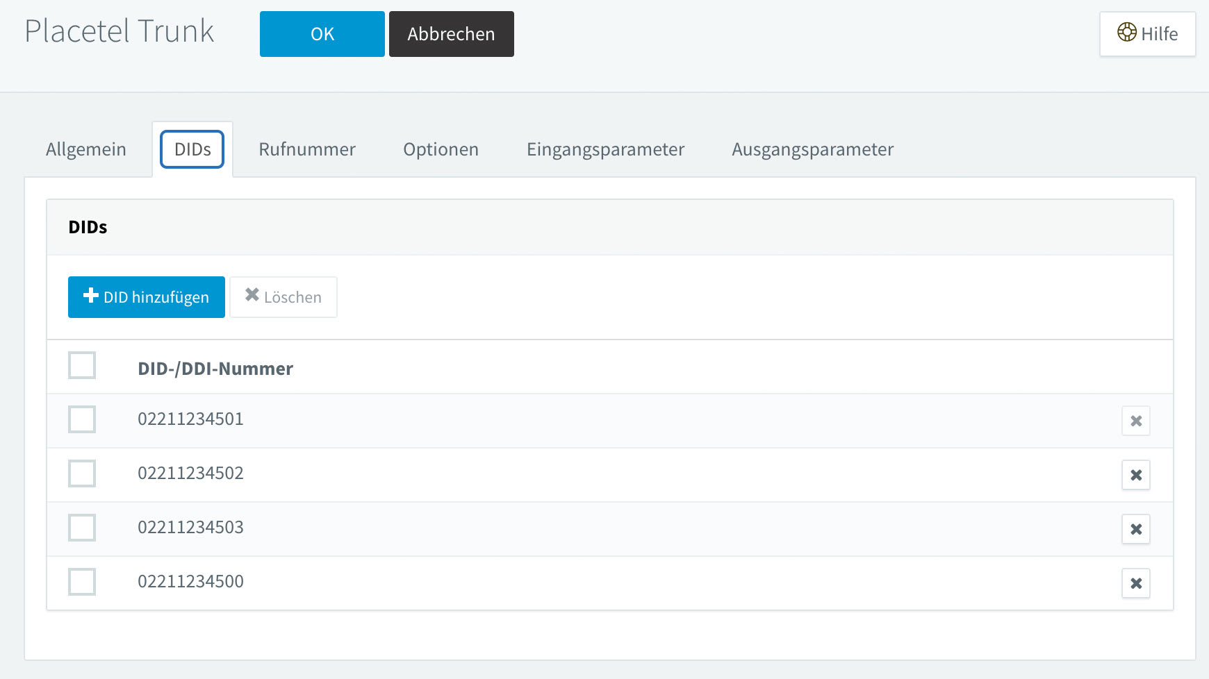 3CX Trunk - DIDs konfigurieren