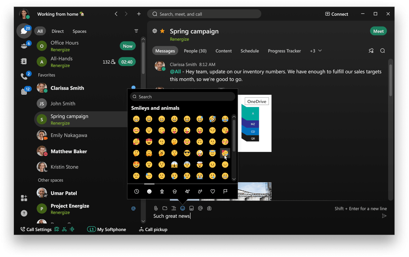 Emojis im Webex-Chat