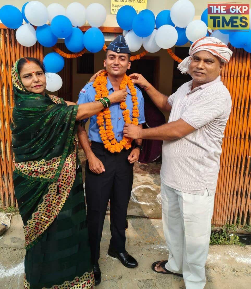 वायु सेना की ट्रेनिंग पूरी कर घर लौटे अमन कुमार का ग्रामीणों ने किया भव्य स्वागत