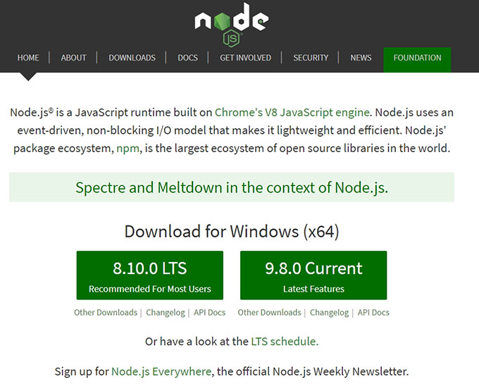 安裝node.js