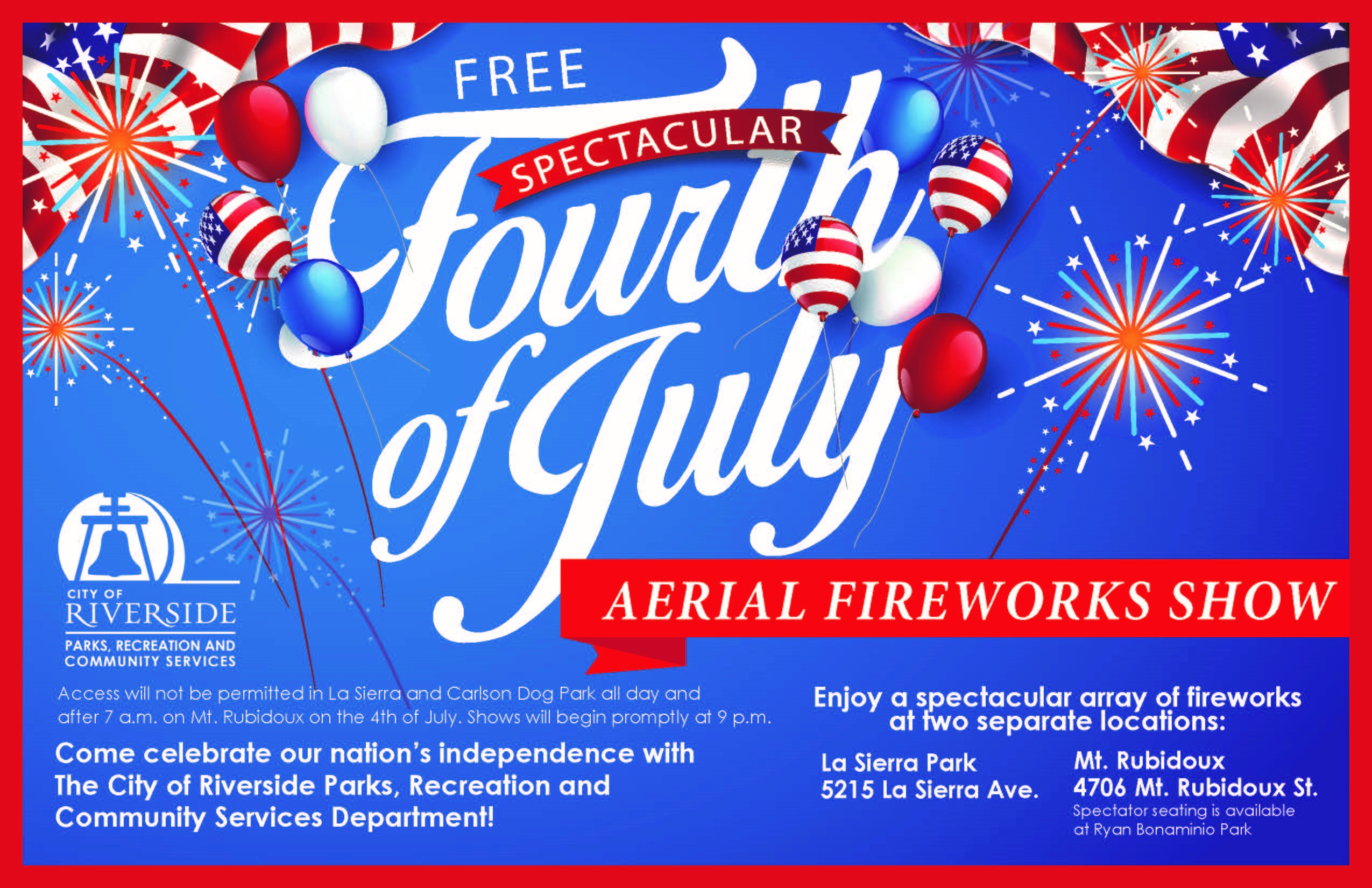 4th of July Aerial Fireworks Show La Sierra Park Campus Riverside