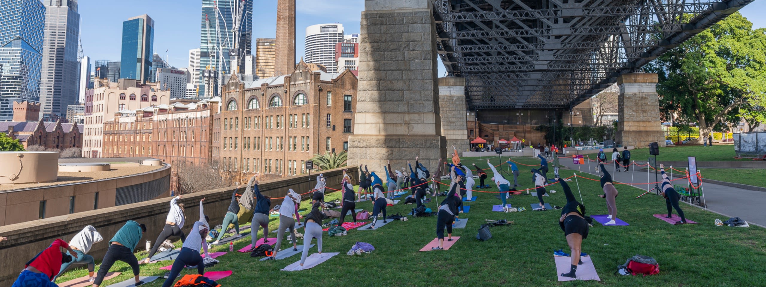 Yoga under the bridge