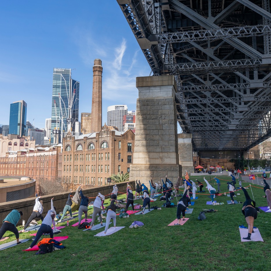Yoga under the bridge