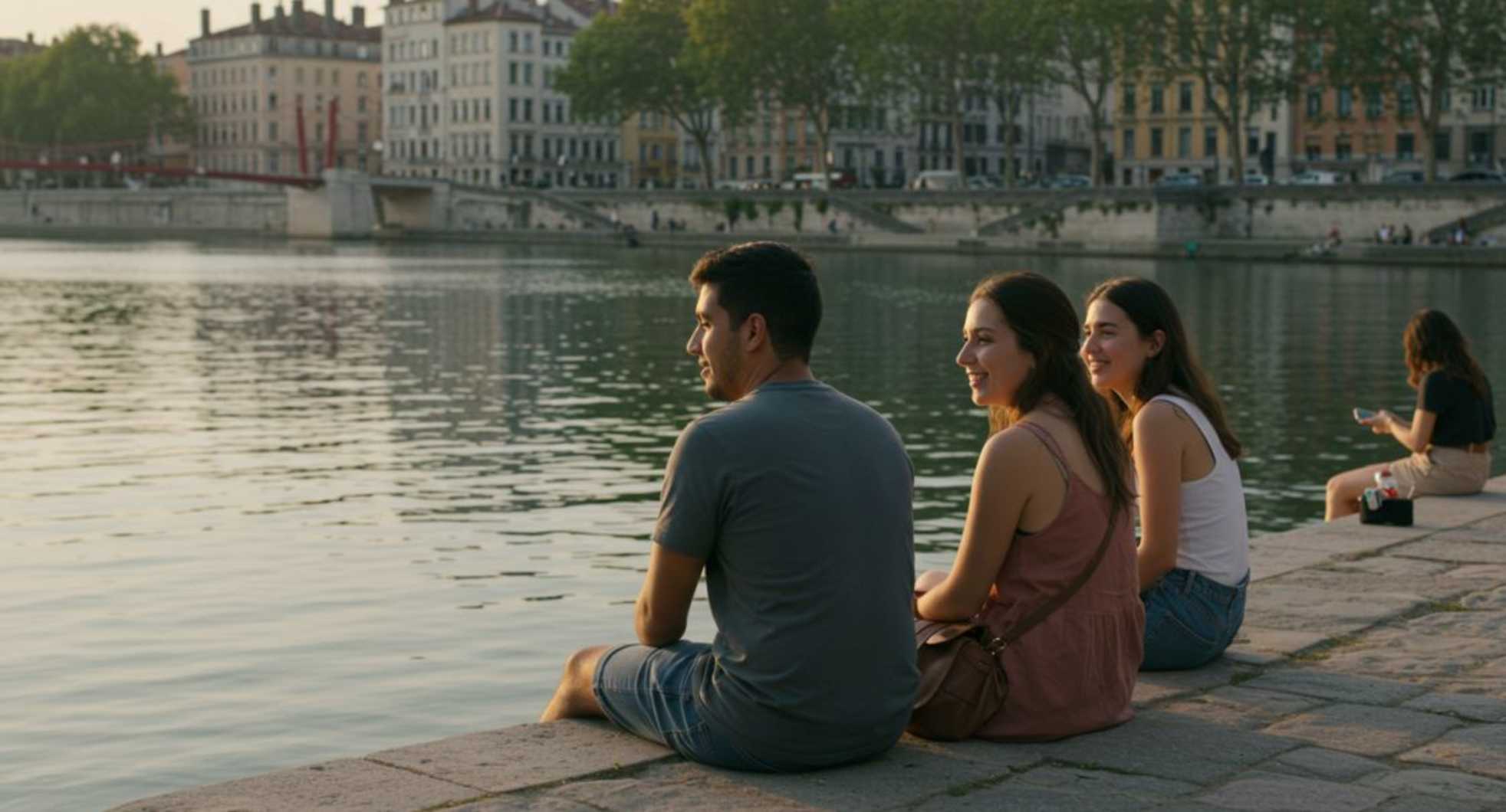 water,body of water,waterway,summer,bank,leisure,watercourse,sitting,lake,vacation,river,people in nature,human back,conversation,comfort,evening,travel,fun,love,reservoir