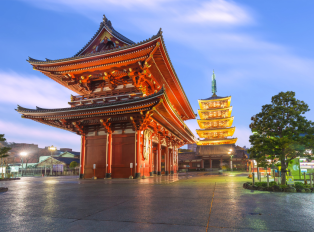 Senso-ji Temple at dusk