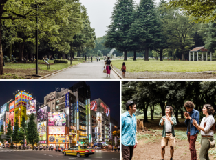 Yoyogi park in Tokyo, Shibuya city, and travelers