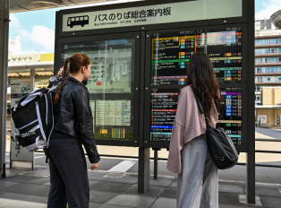 Tourists planning their travel time