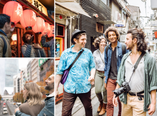 Tourists embarking on a private tour with a private gui