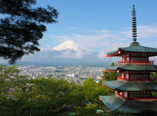 Mount Fuji and surrounding areas