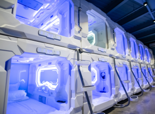 Stay in a Capsule hotel for the night, Osaka, Japan