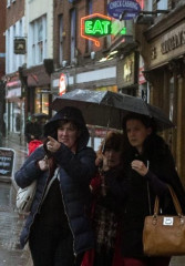 A typical street view of a rainy day in Dublin