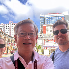 Host Jimmy and guests ready for a full day in Singapore