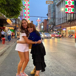 Hugging it out on a colourful street adventure