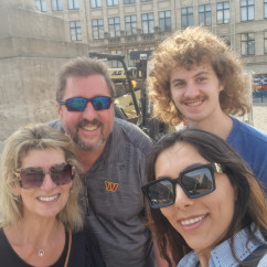 Enjoying a sunny day together in Europe