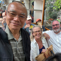 Catching smiles and stories as the city glides by