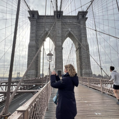 A Moment on the Iconic Bridge