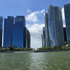 Skyward Symphony: Towers and Tranquil Waters