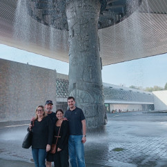 A Joyful Gathering Under the Cascading Fountain