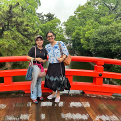 Memories on a Vibrant Red Bridge