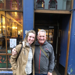 Relaxed smiles after discovering a hidden gem in Edinburgh.