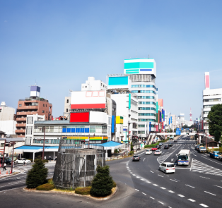 Busy City center of Mito 