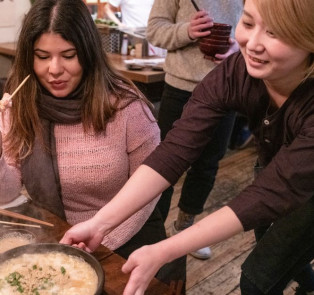 Waitress serving their customer their food 