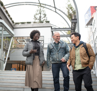 Tourists with a local private tour guide