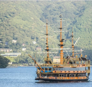 Boat cruise on Lake Ashi, Hakone, Japan